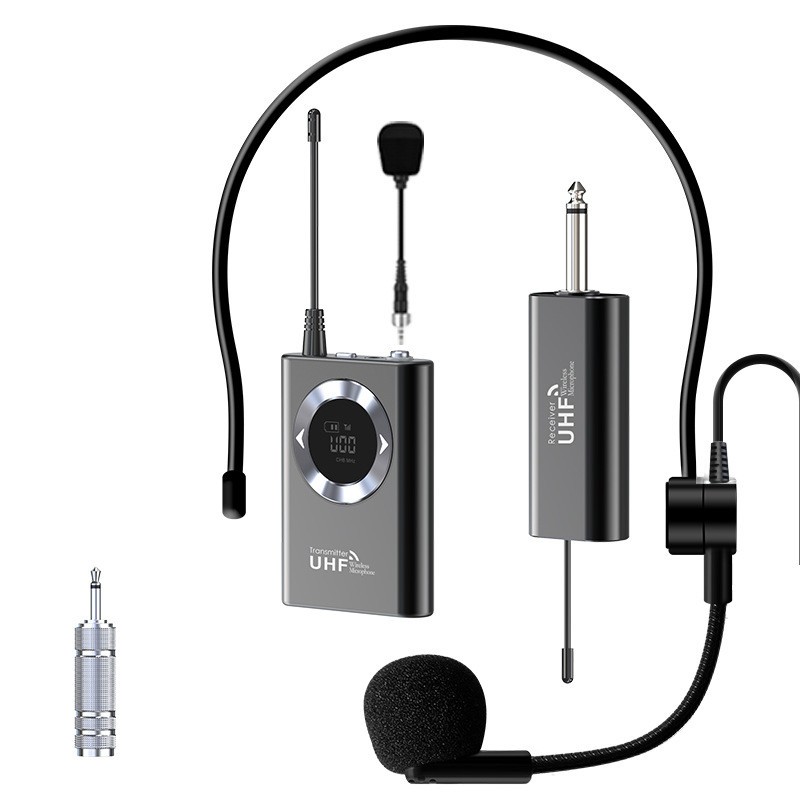 U80 UHF ไมโครโฟนไร้สาย Head-mounted Handheld Back Clip Mic สําหรับการสอนการประชุม
