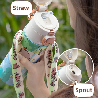 Diller กระติกน้ําสูญญากาศ Thermos 316 สแตนเลส Spout ฟางขวดน้ําดื่ม 520ml D9260 D9284
