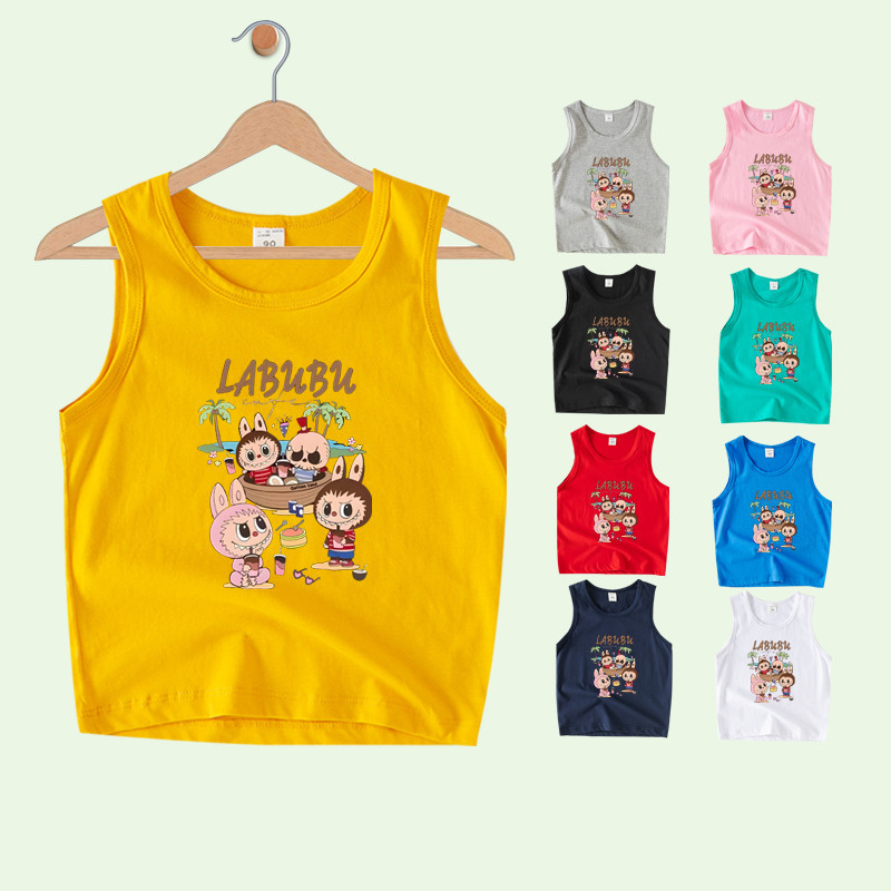 เสื้อกล้ามเด็ก Labubu ลาบูบู เสื้อซับใน 8 สี ผ้าฝ้าย 100% สําหรับเด็กผู้ชาย และเด็กผู้หญิงTA047