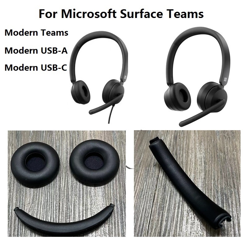 100% Original Ear pads เบาะสําหรับ Microsoft Surface Modern Teams/USB-A/USB-C แบบมีสายและหูฟังไร้สาย