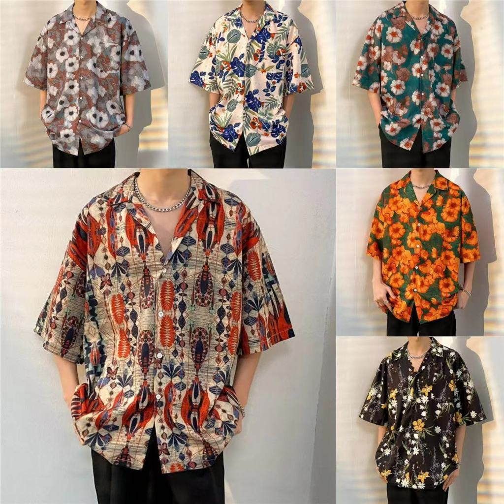 เสื้อเชิ้ตผู้ชาย เสื้อฮาวาย M-3XL 100 แบบ รุ่น 1312 D67