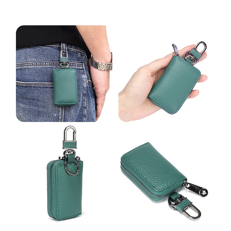 ฝาครอบกุญแจรถหนังแท้เคสกุญแจซิป ไม่จํากัดเพศ