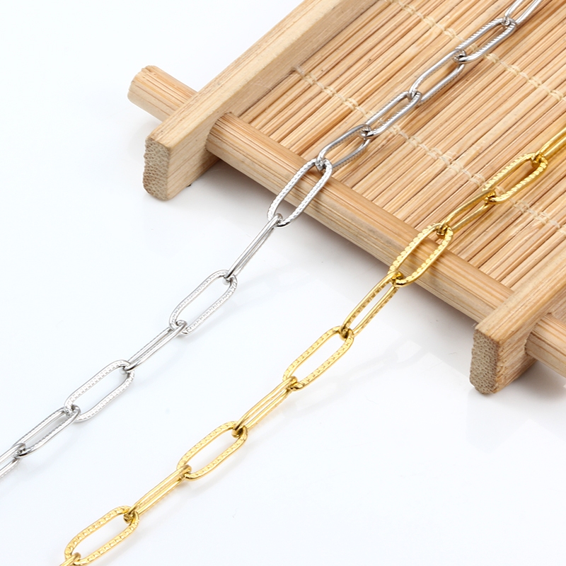 สแตนเลสสตีลรูปไข่สายสําหรับเครื่องประดับ DIY ทําอุปกรณ์เสริม Cross Link Chain
