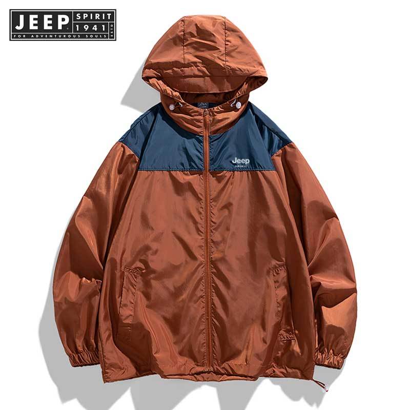 Jeep SPIRIT 1941 ESTD 2024 ฤดูร้อนกลางแจ้งคู่ครีมกันแดดเสื้อผ้าน้ําหนักเบาและระบายอากาศ สินค้า