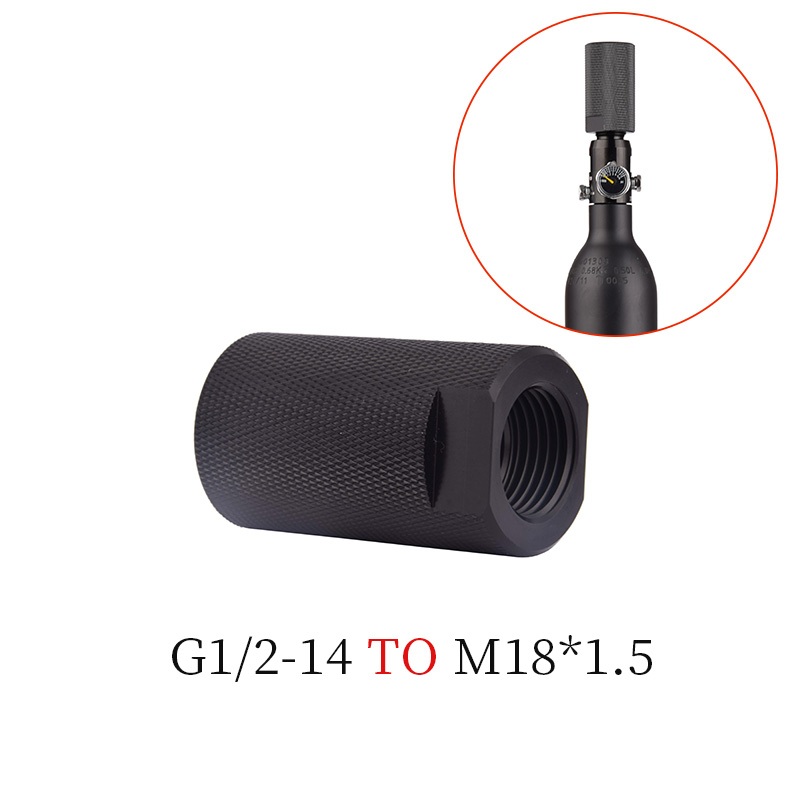 Hpa G1/2-14 ถึง M18*1.5 Regulator วาล์วบรรเทาความดันอลูมิเนียมสีดํา Air Tank Connector Accesories