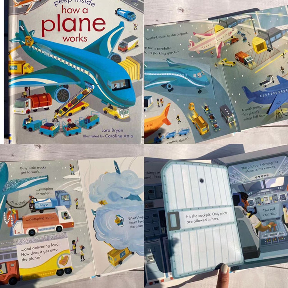 Usborne Peep Inside How A Truck Works English Educational 3D Flap Picture Story หนังสือกระดาษแข็งเด็กสําหรับเด็กอ่านหนังสือ - รูปที่ 2