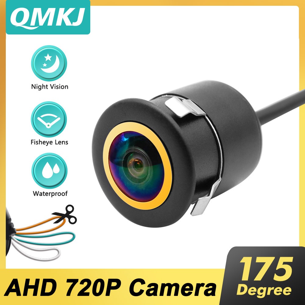Ahd รถด้านหน้าด้านหลัง Back Up กล้อง 175° Full HD Night Vision Vehicle Universal 18.5 มม. กล้องอเนกประสงค์แบบมีรูพรุน