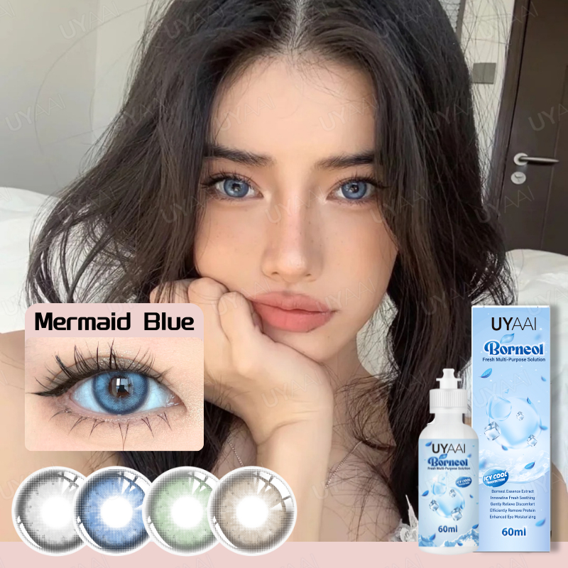 【ซื้อ 1 ได้ 1 ของขวัญ】{เกรด -0.00~-6.00} UYAAI x FRESHLADY คอนแทคเลนส์สายตาสั้น สีน้ําตาล สีเทา สีเข