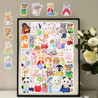 ตลก 50 ชิ้น Sylvanian Families Theme สติกเกอร์กันน้ํา DIY สําหรับโทรศัพท์แล็ปท็อปรถสติกเกอร์ Creative Home Decal