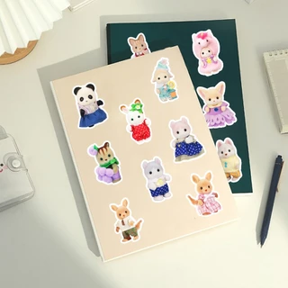 ตลก 50 ชิ้น Sylvanian Families Theme สติกเกอร์กันน้ํา DIY สําหรับโทรศัพท์แล็ปท็อปรถสติกเกอร์ Creative Home Decal