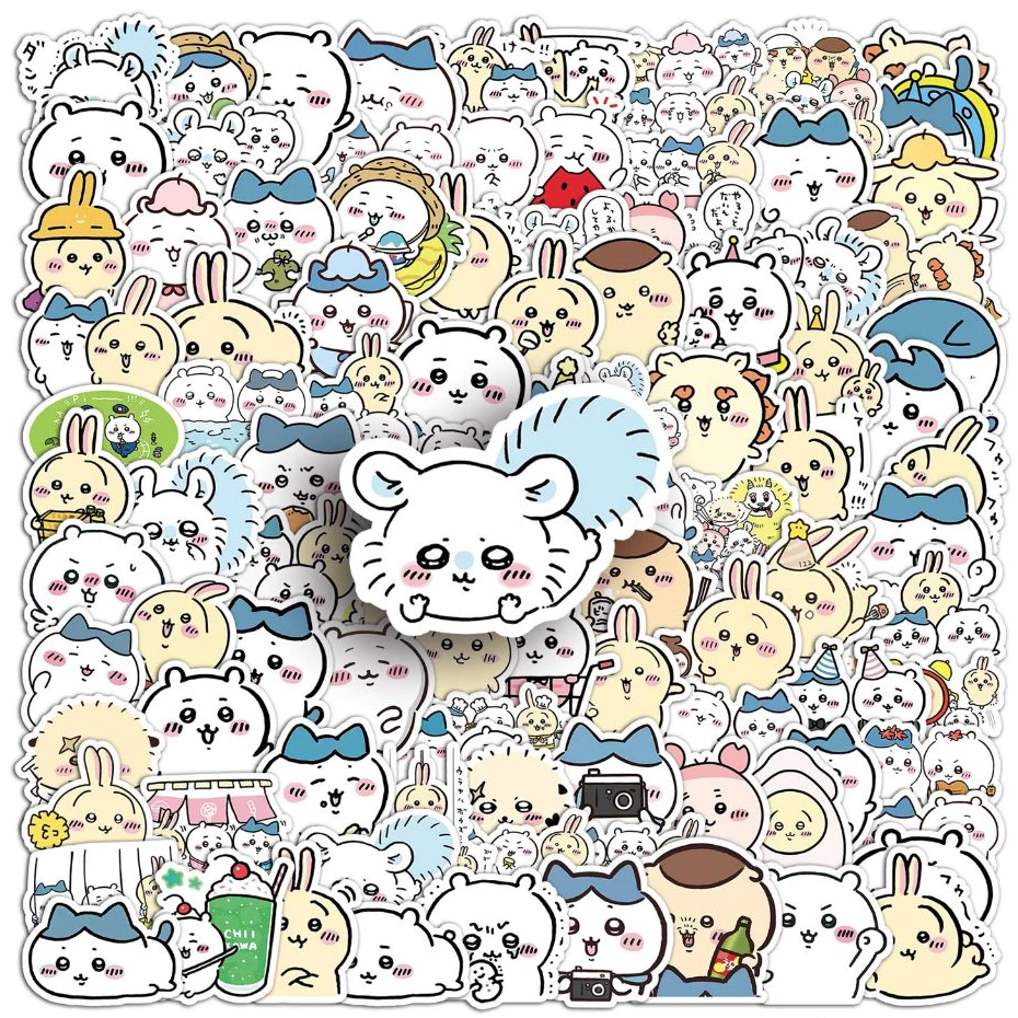 สุดน่ารัก 101 ชิ้น Chikawa สติกเกอร์กันน้ํา DIY สําหรับโทรศัพท์แล็ปท็อปรถสติกเกอร์ Creative Home Decal
