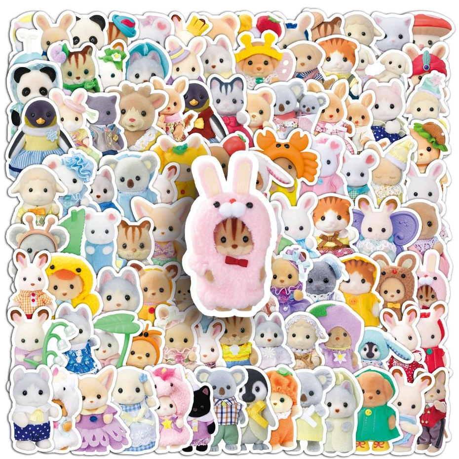 ตลก 101 ชิ้นน่ารักตุ๊กตาธีมสติกเกอร์กันน้ํา DIY สําหรับโทรศัพท์แล็ปท็อปรถสติกเกอร์ Creative Home Decal