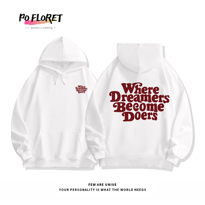 Pofloret เสื้อฮู้ด รวมลายยอดฮิต เสื้อฮู้ดแขนยาวหลวมและอเนกประสงค์ สไตล์เกาหลี Y0072