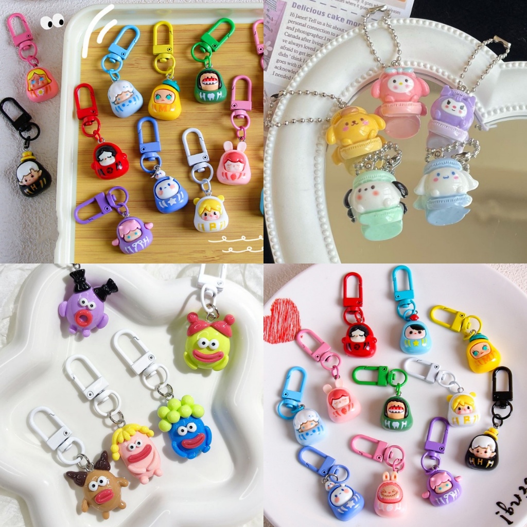 พวงกุญแจ จี้การ์ตูนน่ารัก สีมาการอง เครื่องประดับ DIY สําหรับตกแต่ง เก็บสะสม ของขวัญ