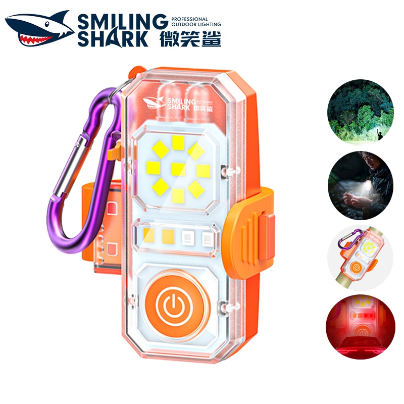 SmilingShark DY3100 ไฟฉาย led พวงกุญแจ คบเพลิง ซูปเปอร์ ไบร์ท แสงสีขาว/เหลือง/แดง 6โหมด ชาร์จ USB ได้ ด้วยเทป/หัวเข็มขัด กันน้ำสำหรับตั้งแคมป์เดินป่าตกปลา