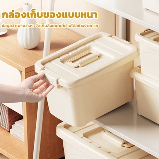 【GREENIKA】ลังใส่ของพลาสติกอเนกประสงค์ จัดระเบียบบ้าน มีฝาล็อค ด้ามจับ ที่เก็บของ มี3ขนาด