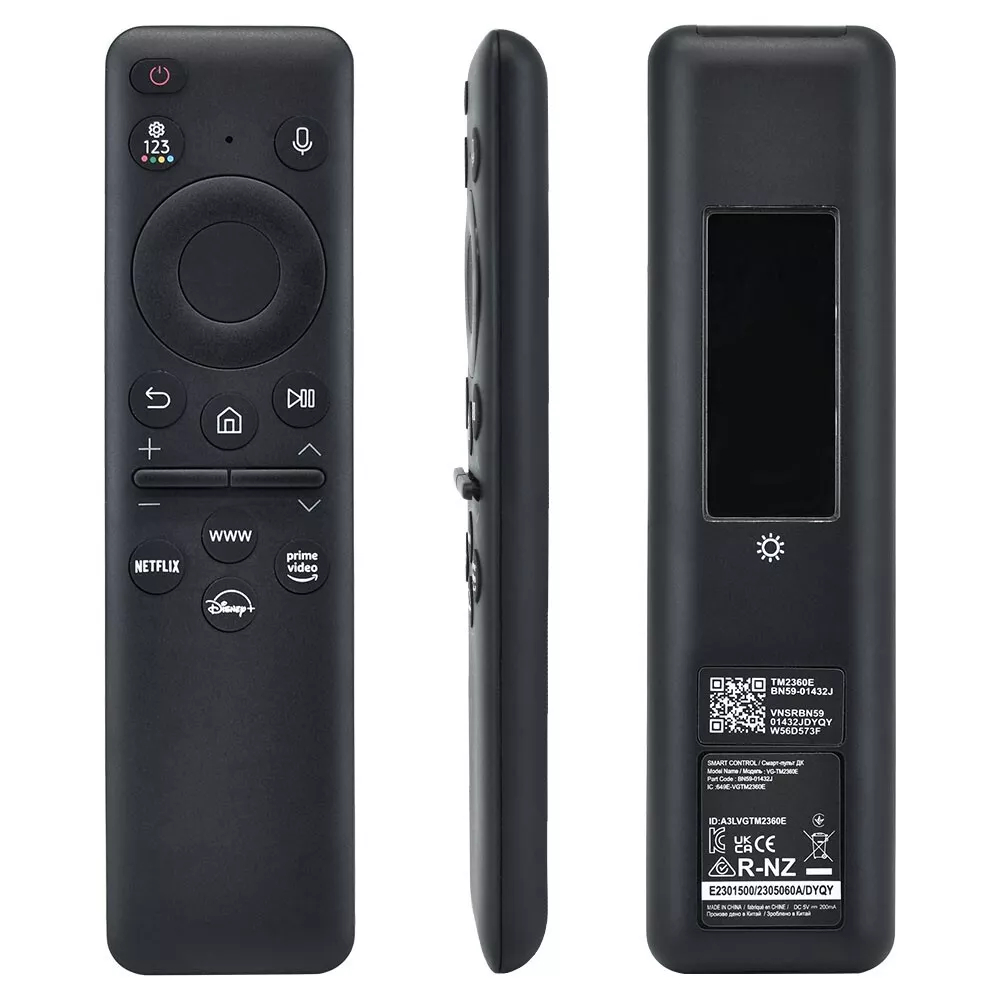 Samsung BN59-01432J Solar TM2360E Solar Cell Voice Remote สําหรับ 2023 Samsung TV QN85C CU8000 Samsu