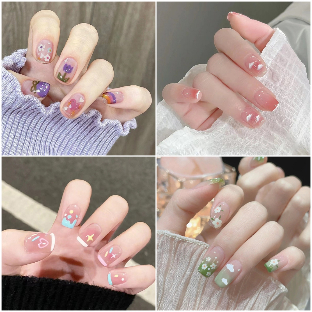 เล็บปลอม 24 ชิ้น / ชุด พร้อมกาวฟรี