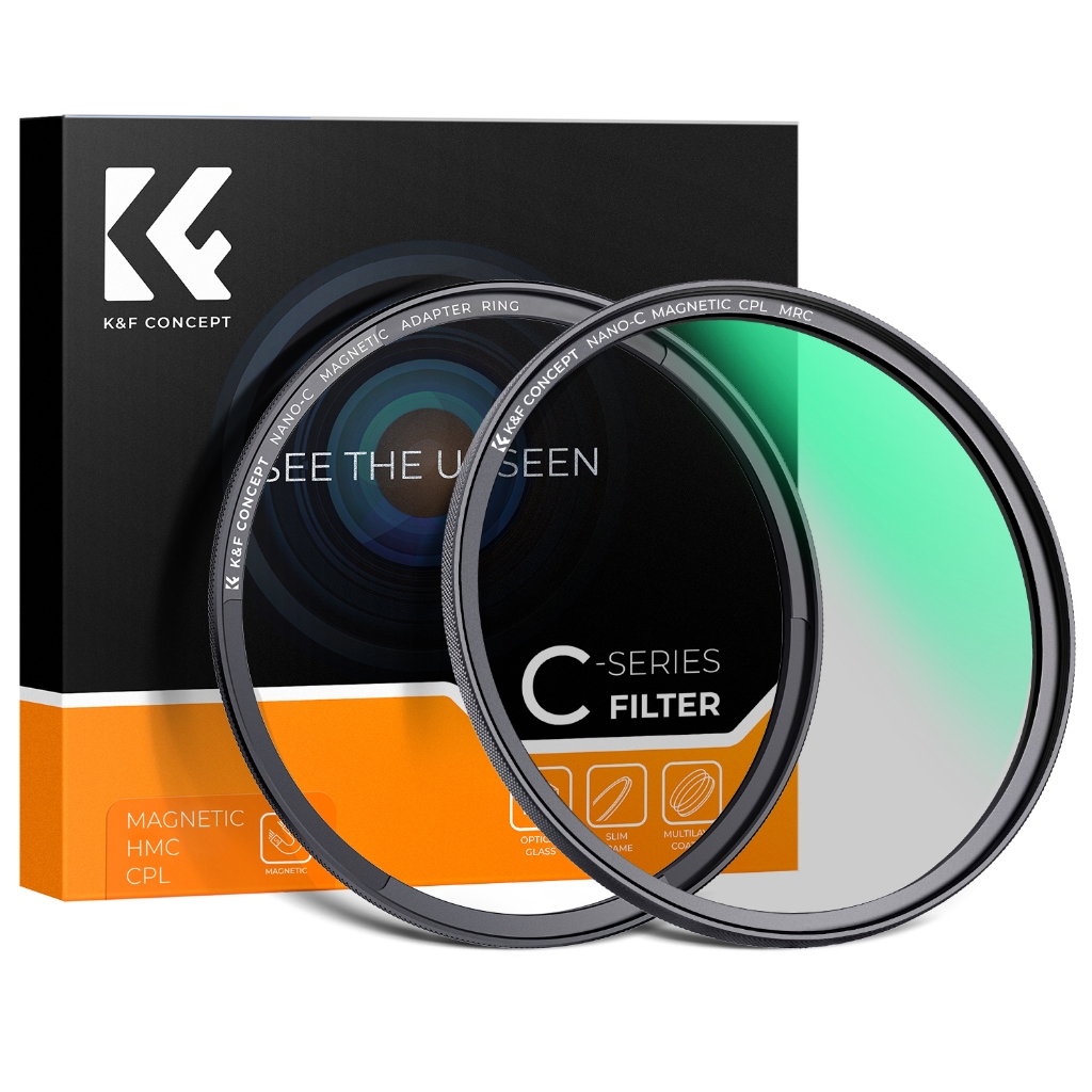 K&f Concept Magnetic CPL Filter + Magnetic Basic Ring Kit 49/52/55/58/62/67/72/77/82mm Circular Polarizer Lens Filter สําหรับเลนส์กล้อง Nano-C Series