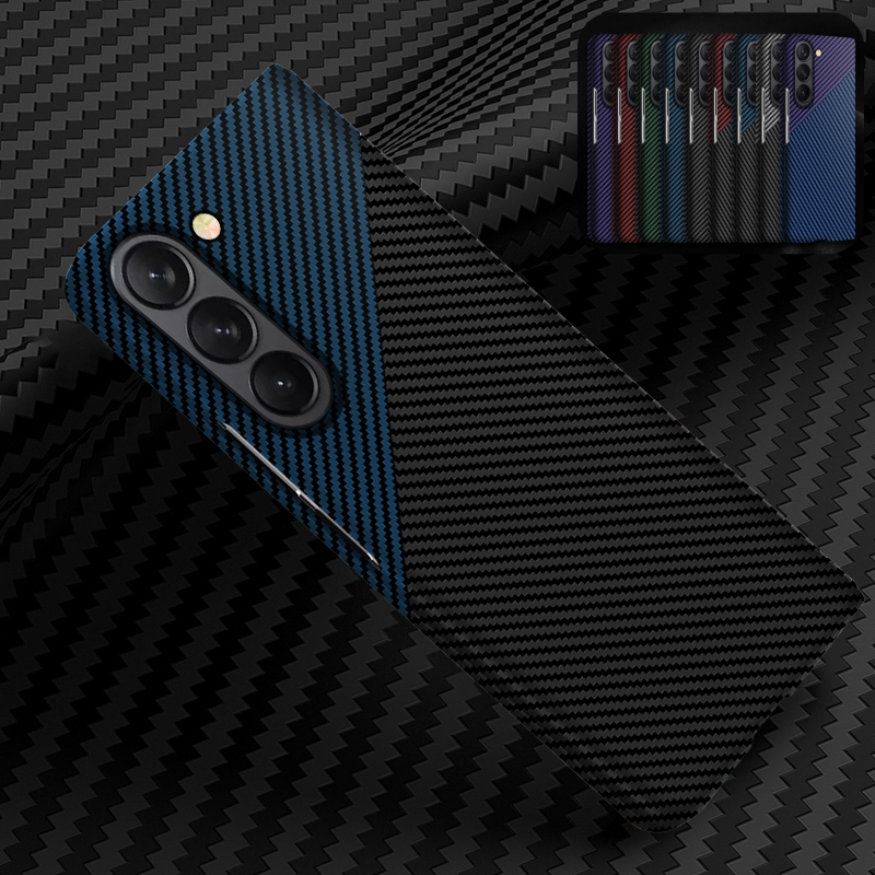 Slim Carbon Fibre Case casing Samsung Galaxy Z Fold 7 Z Fold 6 Z Fold 5 Z Fold 4 กันกระแทก Hard PC ฝ