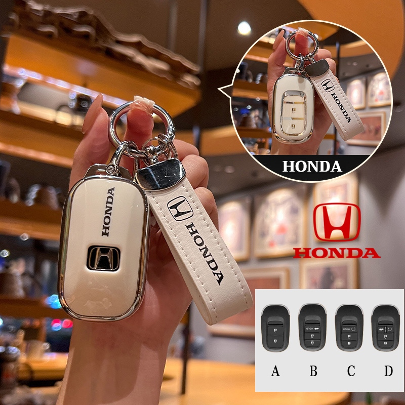 เคสกุญแจรถ HONDA อุปกรณ์เสริมกุญแจอัจฉริยะเหมาะสําหรับ HONDA CITY/CIVIC/HRV/CRV/ACCORD/NEW HRV Key Case
