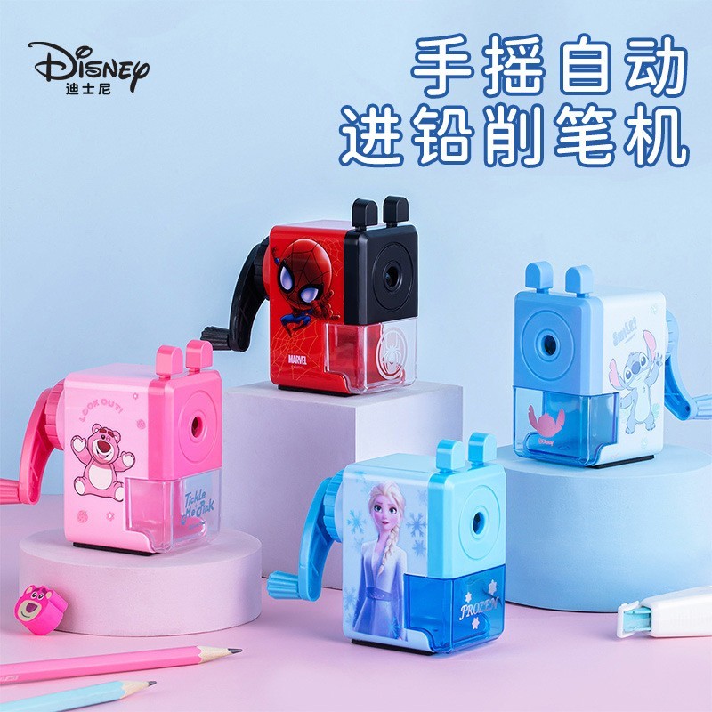 Disney strawberry bear stitch Iron Man Spiderman กัปตันอเมริกา Ice Princess กบเหลาดินสออัตโนมัติ Hand-Cranked กบเหลาดินสอนักเรียนประถม กบเหลาดินสอ Penc