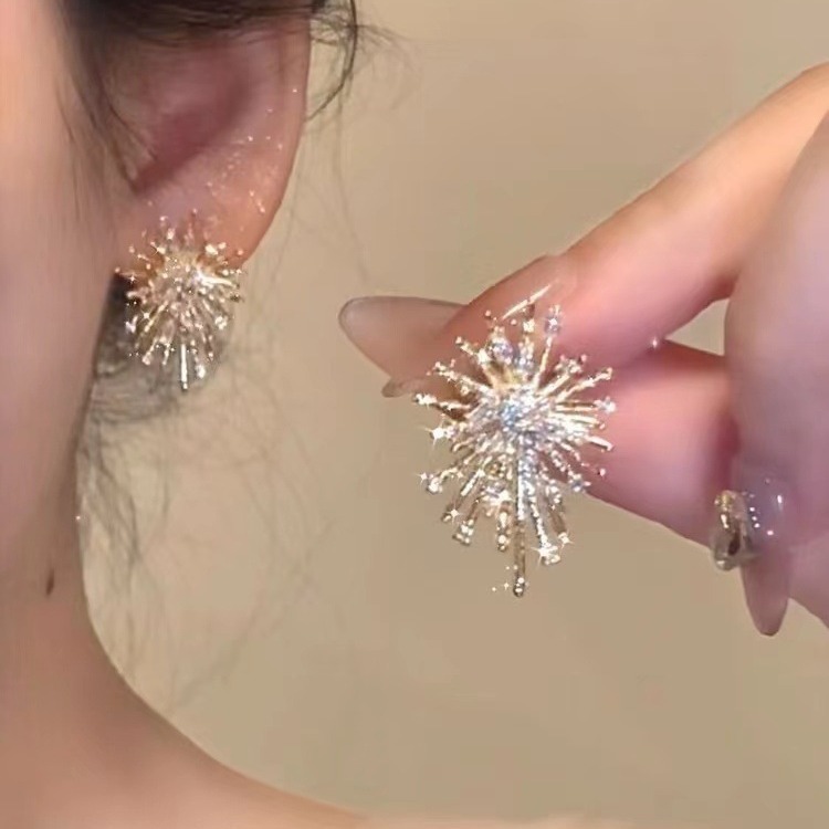 Yx Pearl rhinestone เกล็ดหิมะต่างหูของขวัญวันหยุดผู้หญิงเครื่องประดับ