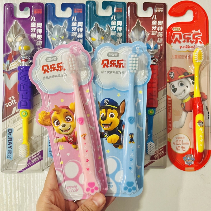 ลิขสิทธิ์แท้ แปรงสีฟันเด็ก Ultraman และ PAW Patrol สำหรับอายุ 2 ปีขึ้นไป แปรงสีฟันเด็ก