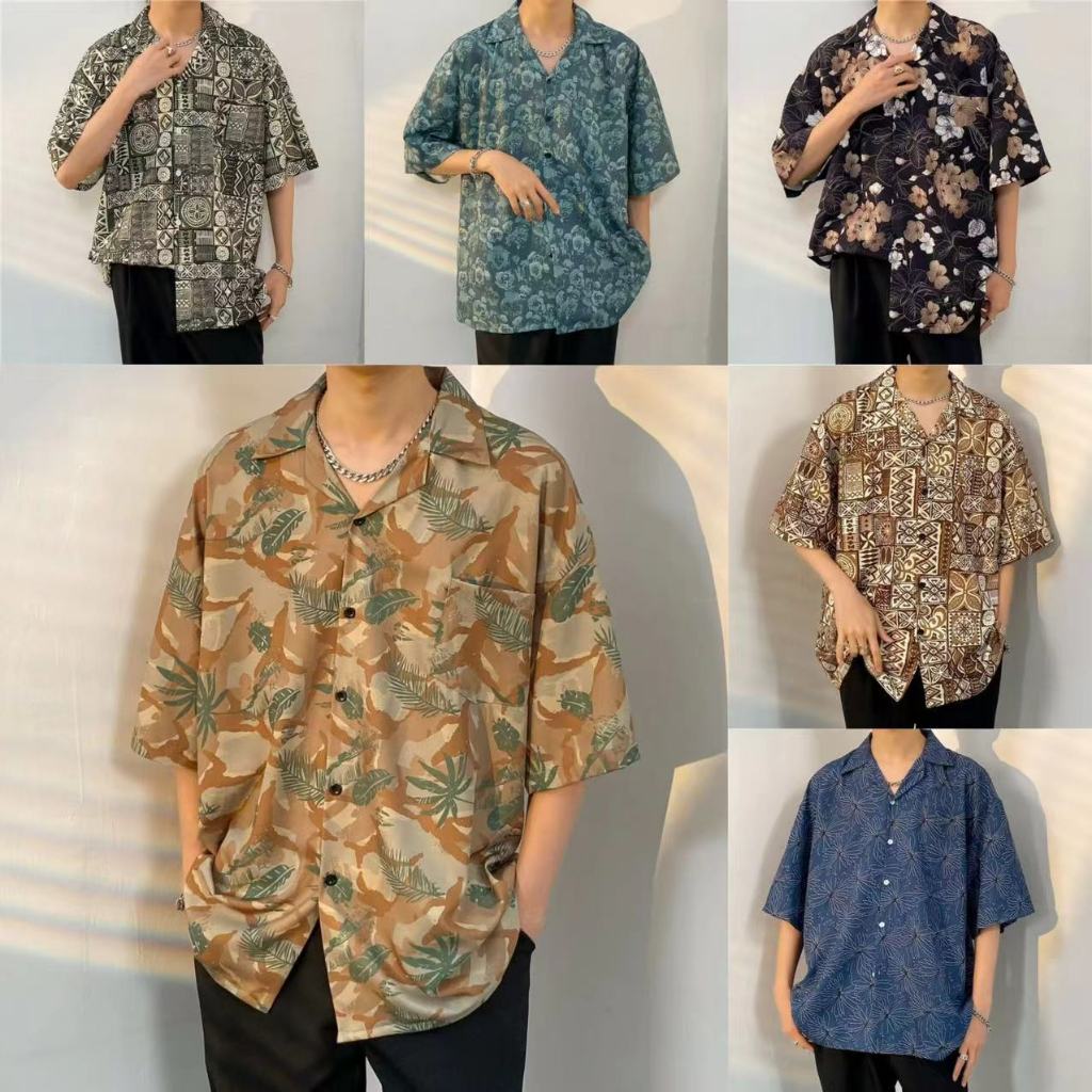เสื้อเชิ้ตผู้ชาย เสื้อฮาวาย M-3XL 100 แบบ รุ่น 1326 D70