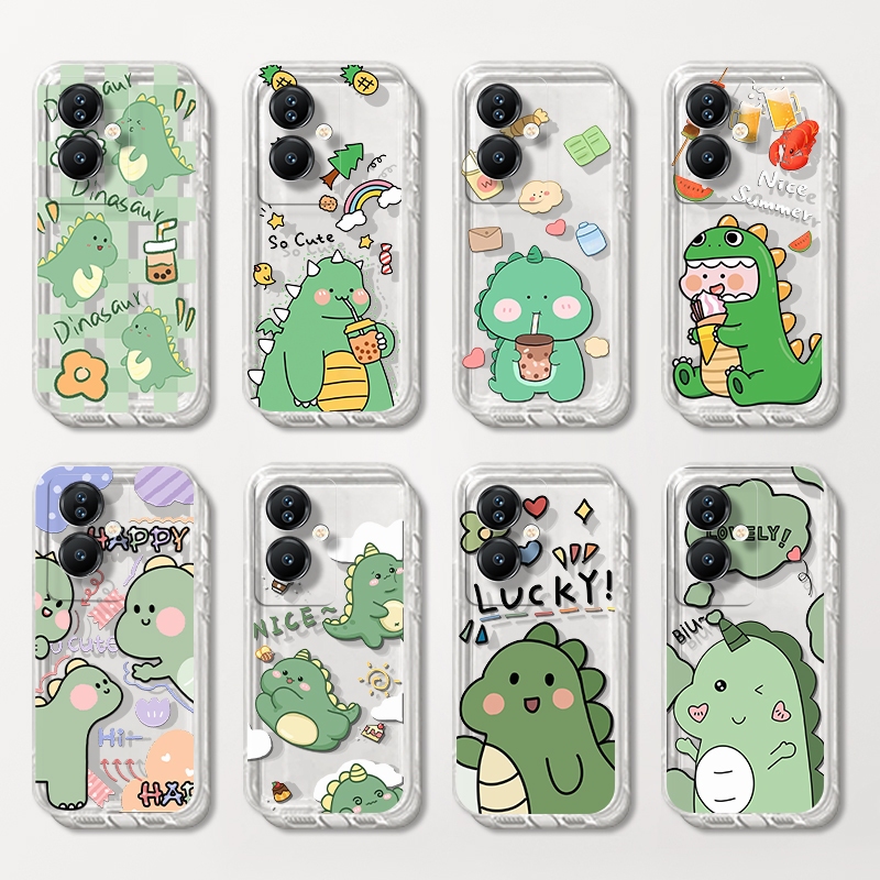 เคสสําหรับ OPPO A79 A60 A55 เคสนิ่มซิลิโคนใสไดโนเสาร์น้อย
