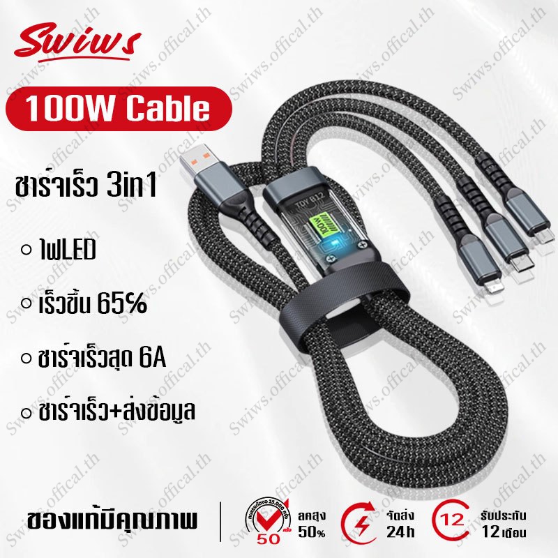 3in1 ชุดชาร์จ หัวชาจ+สายชาร์จ type c/Micro/L ชาร์จเร็ว เก็บสายได้พกพาสะดวก ใช้ได้กับทุรุ่น