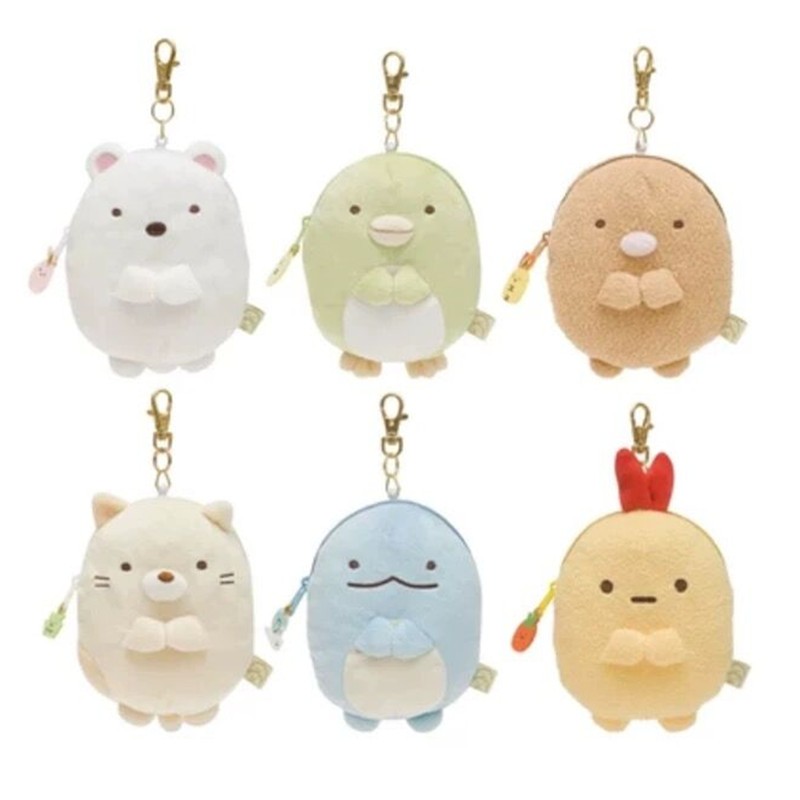 Sumikko Gurashi ตุ๊กตา ID ผู้ถือบัตรกรณีอะนิเมะ Kawaii น่ารักกระเป๋าเหรียญพวงกุญแจกระเป๋าสตางค์
