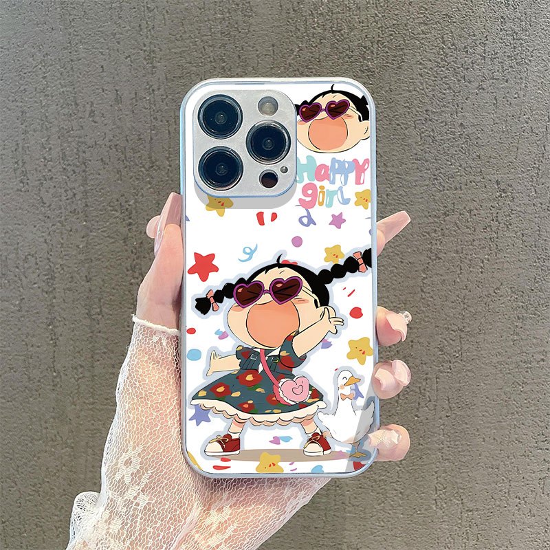 เคส iphone iphone 11 12 13 14 15 plus Pro Max iphone X Xr Xs Max 7 8 6s plus Fun Happy girl เคสกระจก