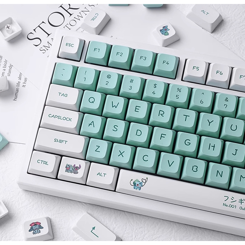 Keycapเท่านั้นPokémon Bulbasaur Keycap 135 คีย์ XDA Profile PBT Sublimation สําหรับที่กําหนดเองคีย์บ