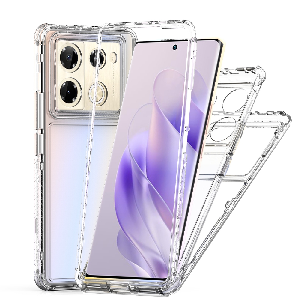 ปลอกใสสําหรับ Infinix Note 40 Pro + Plus 4G 5G GT 20 Pro GT20Pro Note40Pro + X6871 X6851B X6853 X6851 X6850 เคสโทรศัพท์กันชนกรอบด้านหน้าอะคริลิคซิลิโคนปกแข็ง R9