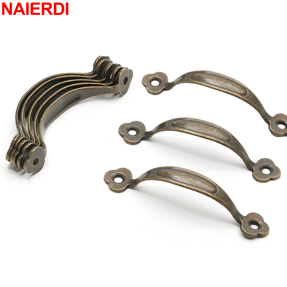 Naierdi 8 แพ็คตกแต่ง Bronze Handles Mini Vintage ประตูดึง Dresser ลิ้นชักดึงสําหรับกล่องเครื่องประดับตู้