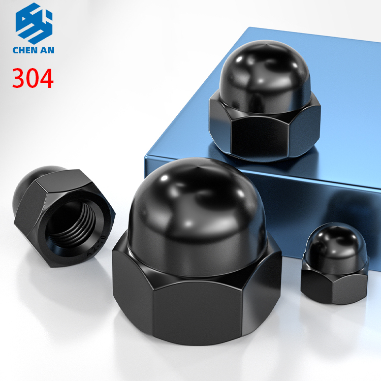 M3m4 M5 M6 M8 Acorn Cap Nut สแตนเลส SUS A2-304 Steel Cap Nut JIS | ชุบนิกเกิล | น็อตโดม Acorn Nut น็อตโบลต์สีดํา