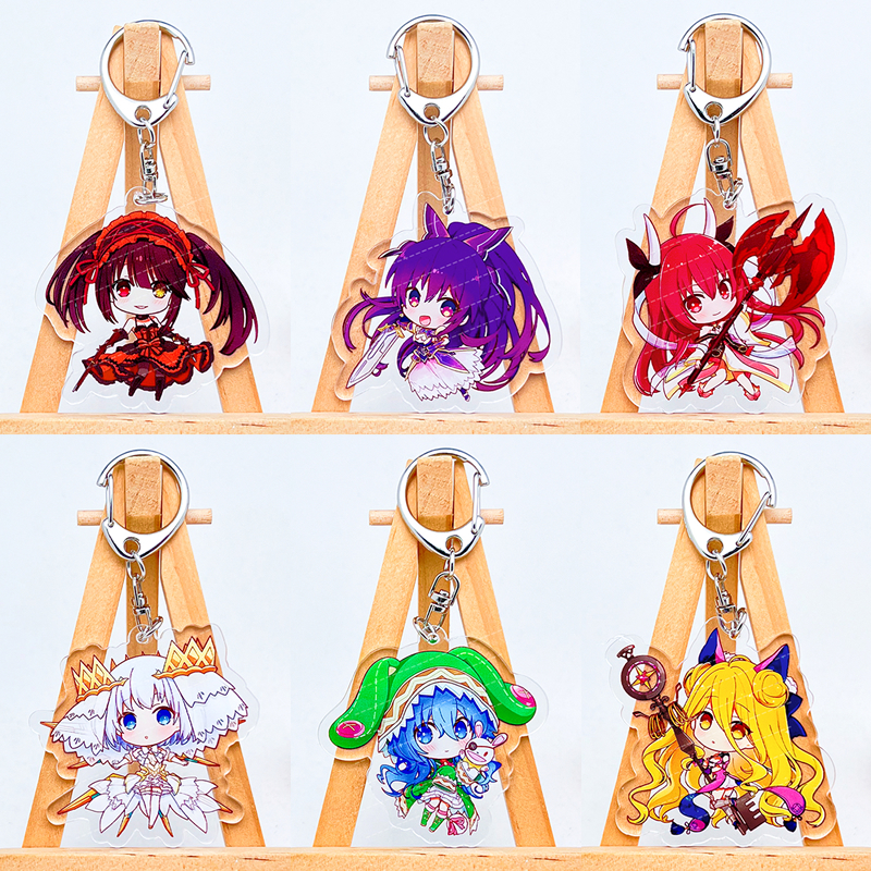 Date A LIVE พวงกุญแจอะคริลิคน่ารัก Tokisaki Kurumi Nightmare พวงกุญแจ Himekawa Yoshino Kotori Itsuka