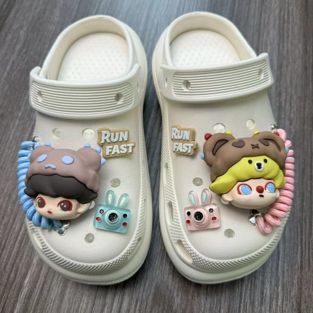 Pop mart Black Girl Shoes Flower Hole Shoes Accessories Cartoon Shoe Buckle diy Accessories