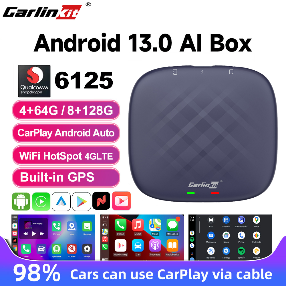 Carlinkit CarPlay Ai Box Plus Android 13 คาร์เพลย์ไร้สาย Android Auto QCM6125 4G LET GPS เน็ตฟลิกซ์ใ