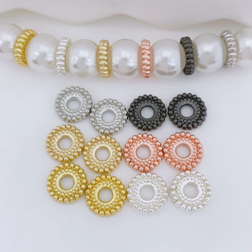 A1067 [Monochrome Free 50 ชิ้นสําหรับการสั่งซื้อ 100 ชิ้น] 14K Gold-Clad Color-Pre Serve Wheel Spacer ทองดอกไม้เกียร์ลูกปัด DIY Hand-Braided เชือกสร้อยข้อมือสร้อยคอ Receptacle Matching
