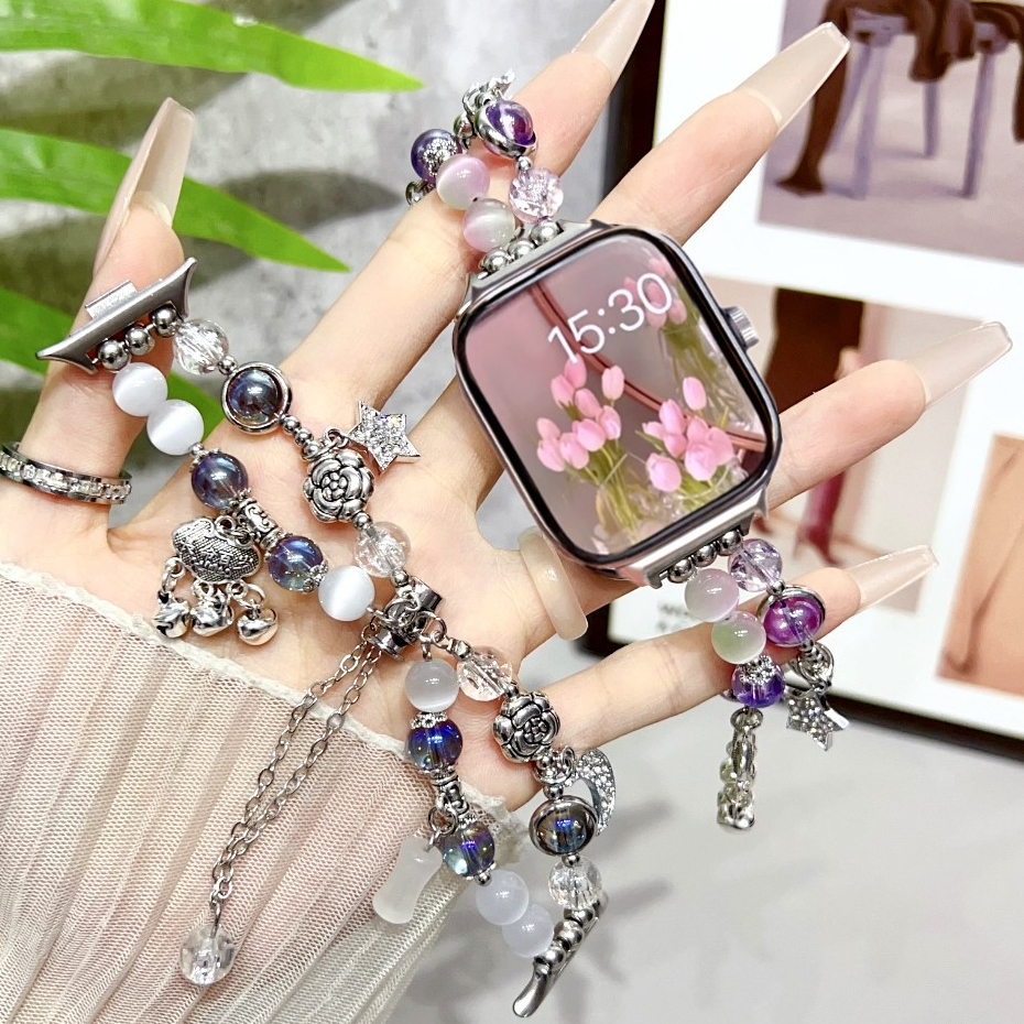 Opal Star Watch Strap For Redmi watch 6 สาย Bling Redmi Watch 5 สาย Mi band 9 Pro Strap Designed สาย Redmi watch 6 Strap Redmi watch 3 Lite / Redmi watch 3 active สายนาฬิกา Designed Redmi Watch 5 Active สาย Redmi Watch 5 lite / Redmi Watch 4 Strap