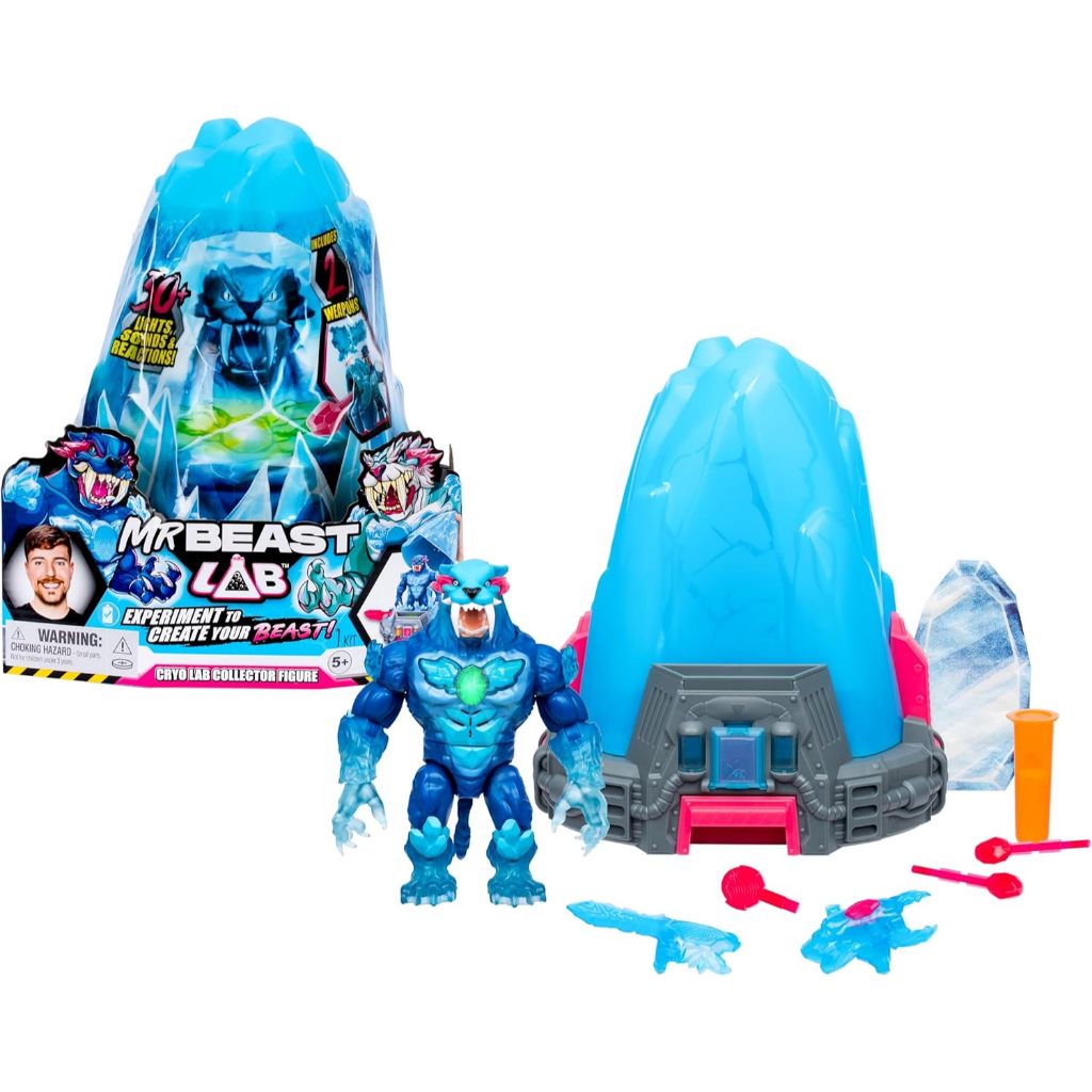 Mrbeast LAB CRYO LAB Mystery Collector Figure Playset (30+ ไฟ, เสียงและตอบสนอง!)