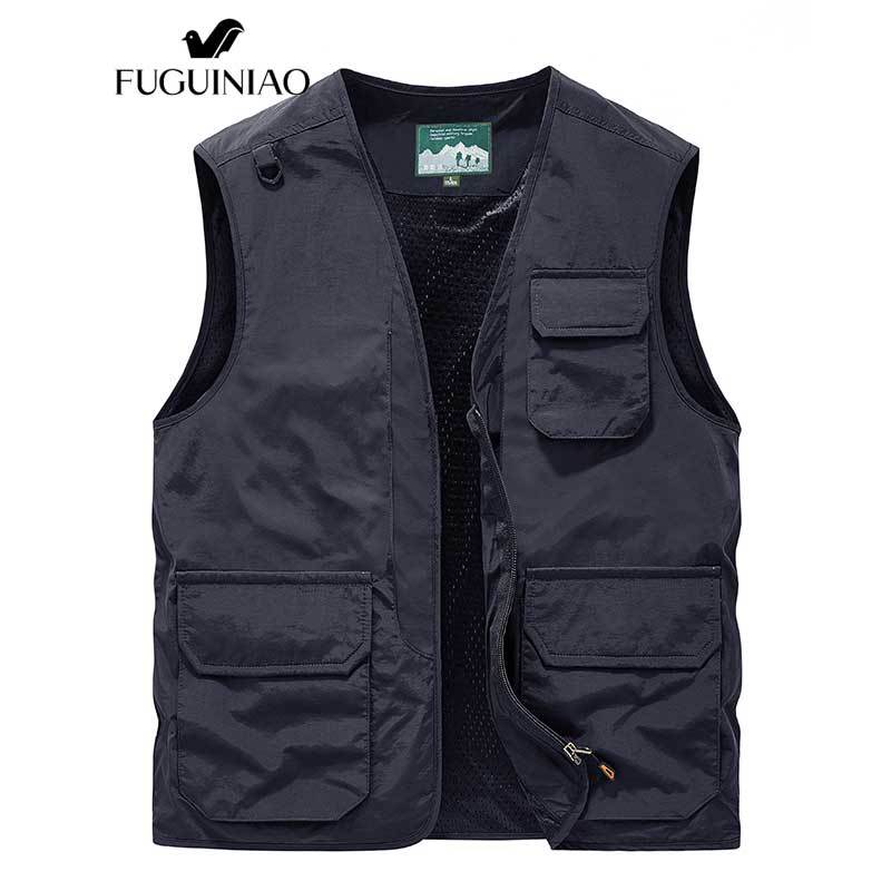 ฟูเกียว เสื้อกั๊กมัลติฟังก์ชั่นที่เดินทางมาพักผ่อนใหม่กันน้ําแห้งเร็วถ่ายภาพเสื้อกั๊กลําลอง