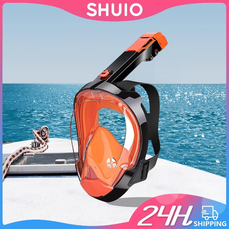 Shuio ผู้ใหญ่ Full Face Snorkel Mask 180 องศา Anti-Fog Anti-Leak หน้ากากดําน้ํา