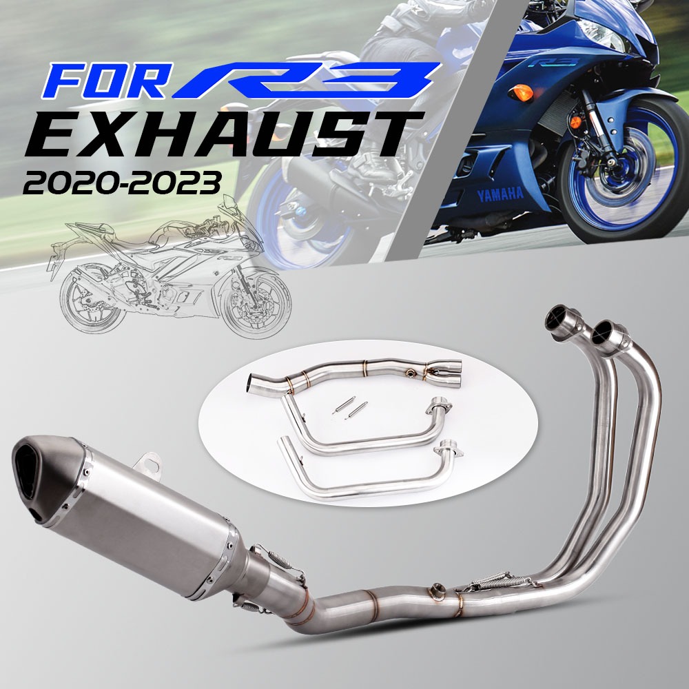 Slip On Exhaust สําหรับ Yamaha Yzf-r3 R3 R25 R30 2020-2025 รถจักรยานยนต์ท่อไอเสีย Escape ท่อด้านหน้า