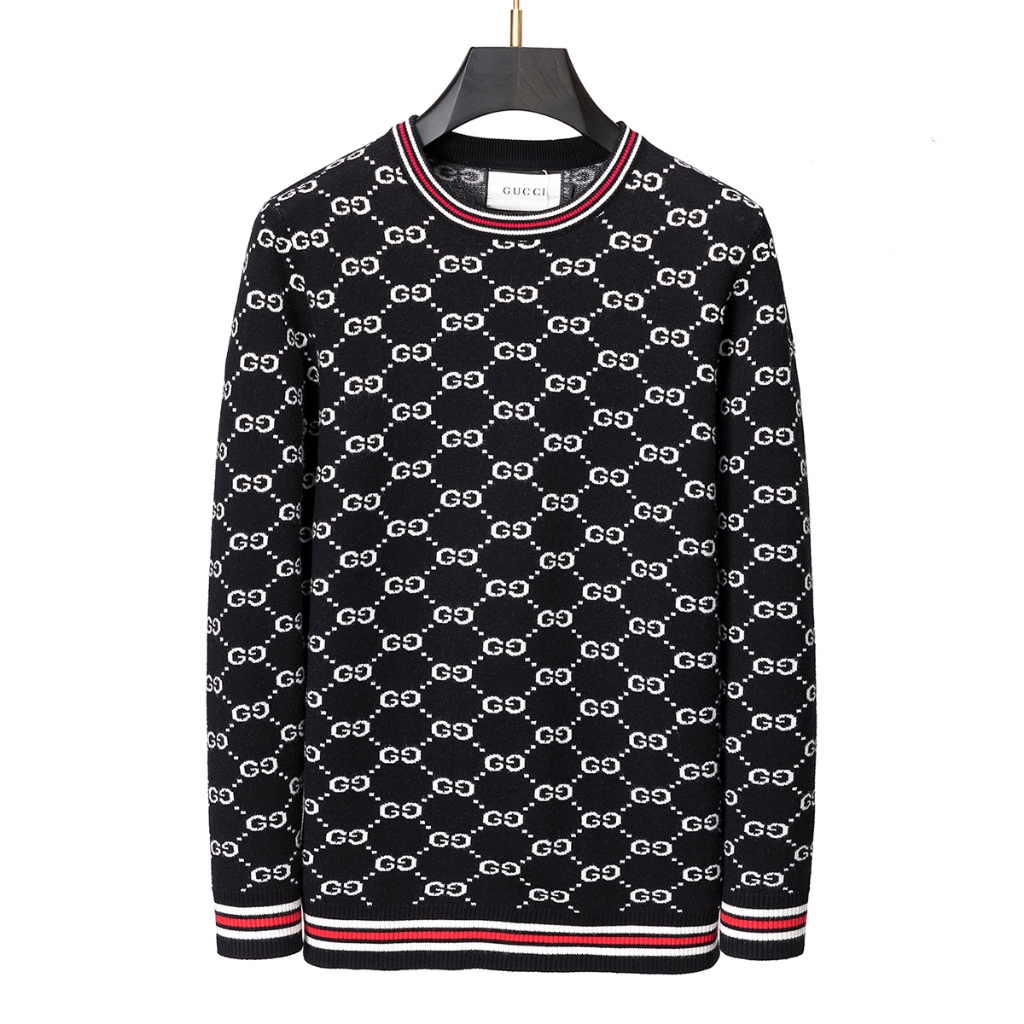 Gucci เสื้อสเวตเตอร์แขนยาวผู้ชายแฟชั่น