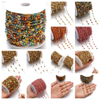 St.kunkka 1M สแตนเลสสตีล Daisy โซ่ทองแดง Love Stone Chain Pe…