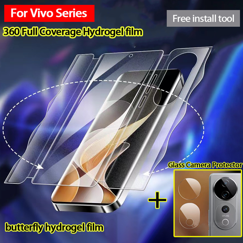 ฟิล์ม Vivo V60 V70 V50 V40 V30 V29 V27 5G ฟิล์ม Vivo V40 V30 V25 Pro ฟิล์มไฮโดรเจล TPU กันรอยหน้าจอ 360 องศา สําหรับ กล้อง