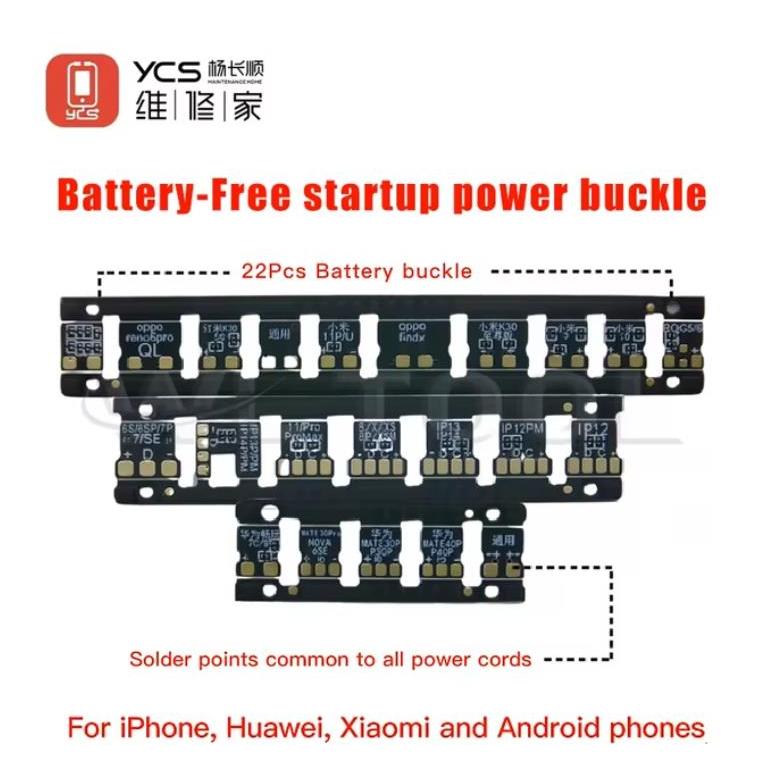 Ycs ที่กําหนดเองแบตเตอรี่เชื่อมต่อหัวเข็มขัด Power Boot Cable Connector สําหรับ iPhone Huawei Android โทรศัพท์มือถือ Power-On ซ่อมเครื่องมือ